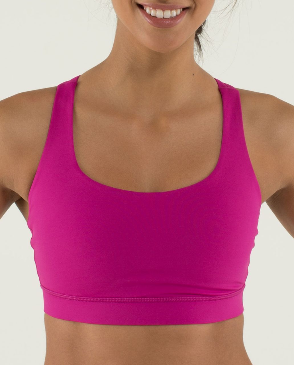 NWT Lululemon Energy High Neck Longline Bra Motif Size 8 Raspberry Cream