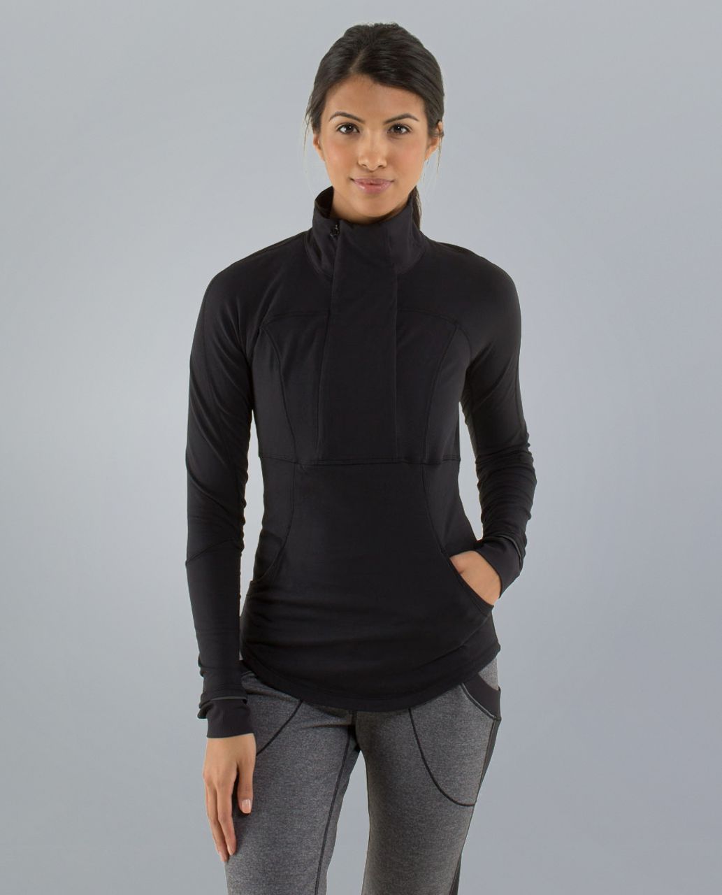 Lululemon 4 Think Fast Pullover Black Heather Jacket Base Runner