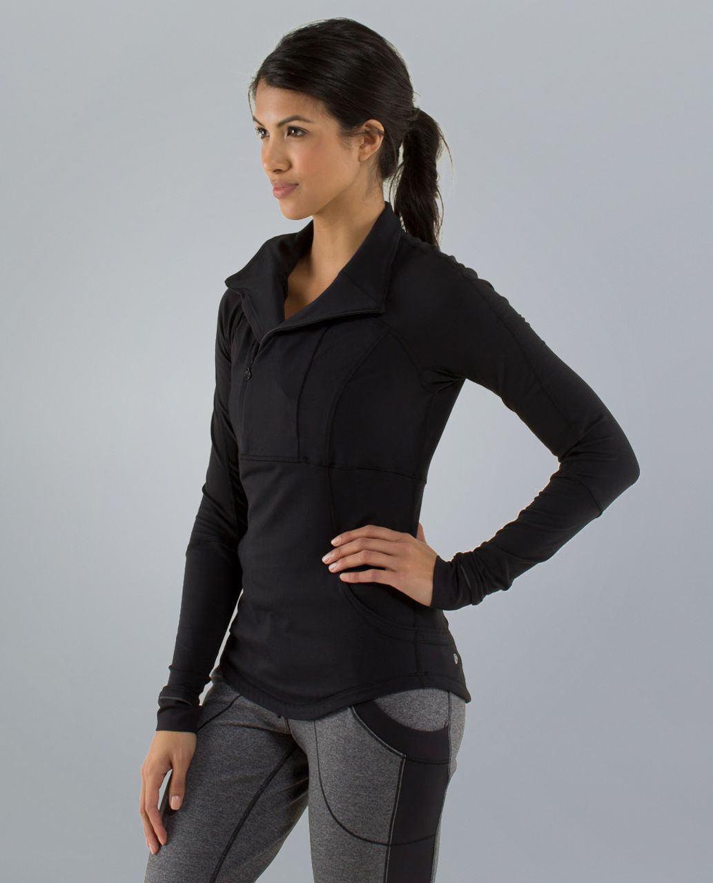 Lululemon Base Runner 1/2 Zip - Black - lulu fanatics