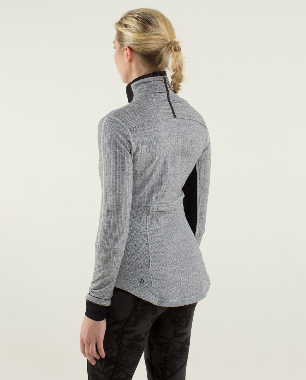 Lululemon Base Runner 1/2 Zip Heathered Herringbone Heathered