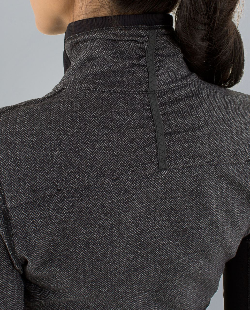 Lululemon Base Runner 1/2 Zip - Heathered Herringbone Heathered Black Black  / Black - lulu fanatics