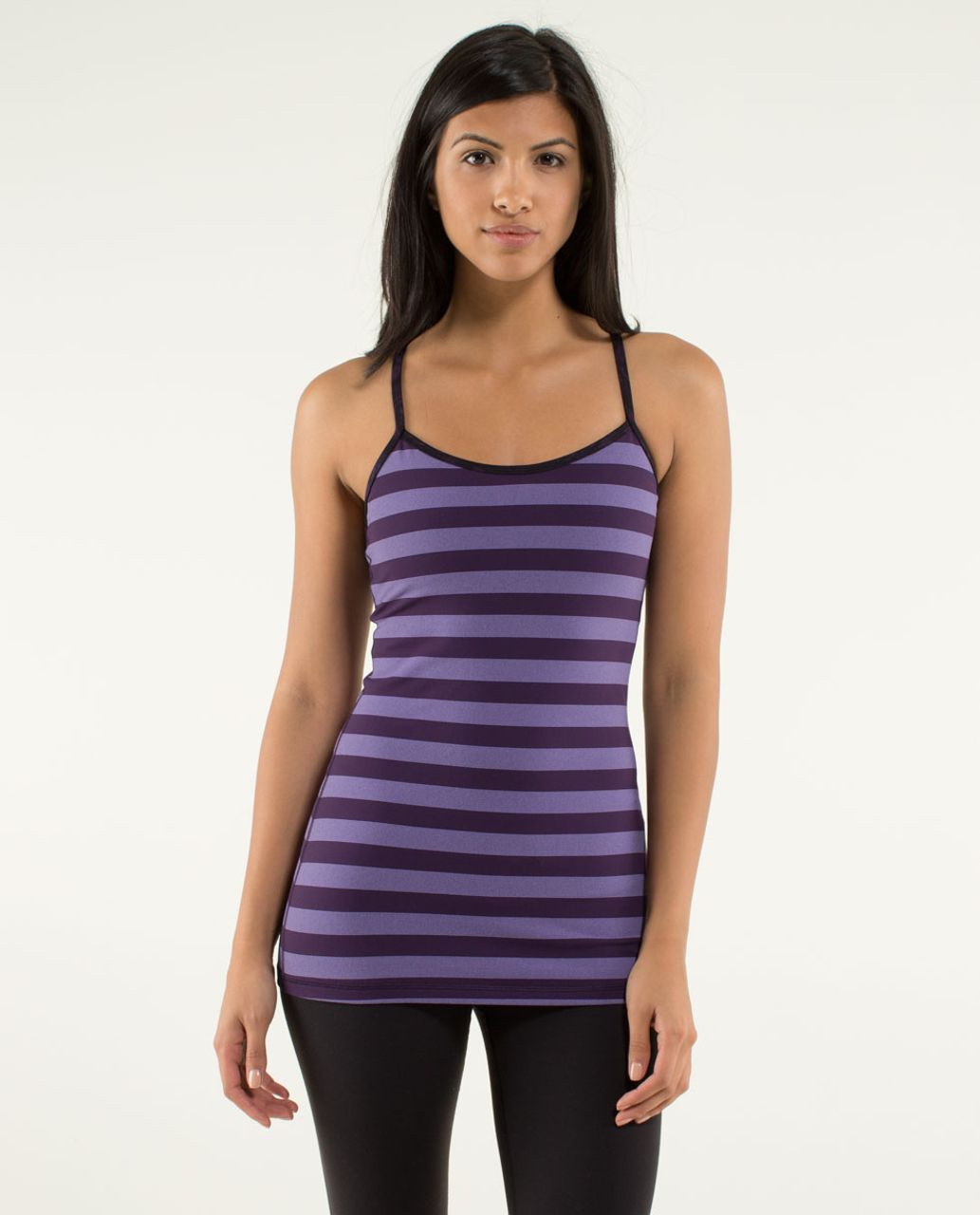 Lululemon Power Y Tank *Luon - Micro Macro Stripe Deep Zinfandel / Beautiful Baroque Deep Zinfandel