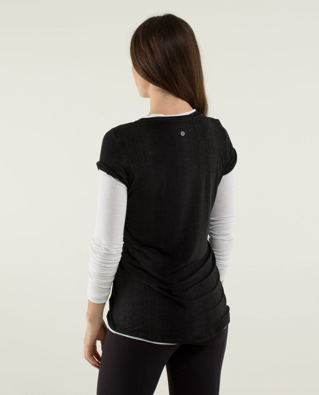 Lululemon Just Be Short Sleeve Tee - Misty Stripe Burnout Black