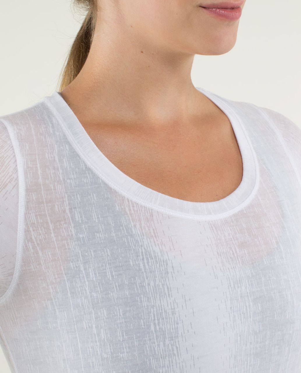 Lululemon Just Be Short Sleeve Tee - Misty Stripe Burnout White