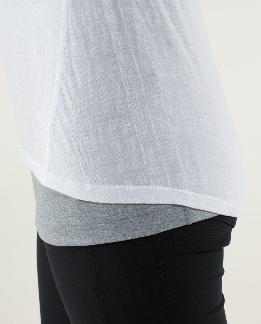 Lululemon Just Be Short Sleeve Tee - Misty Stripe Burnout White