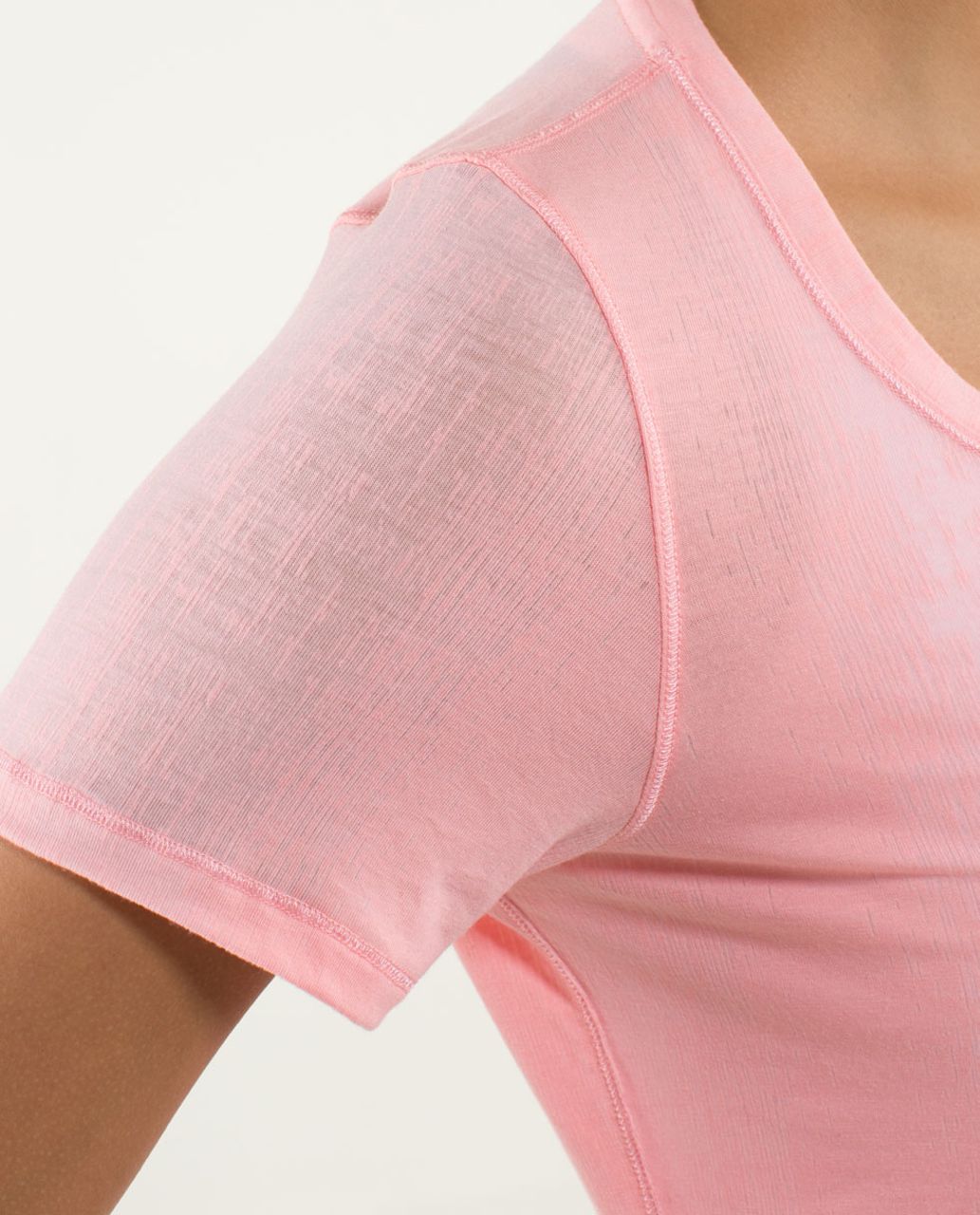 Lululemon Just Be Short Sleeve Tee - Misty Stripe Burnout Bleached Coral