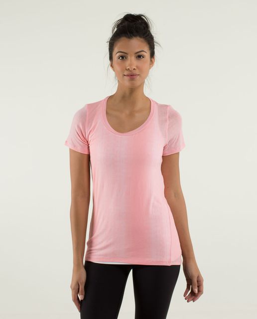 Lululemon Just Be Short Sleeve Tee - Misty Stripe Burnout White - lulu  fanatics