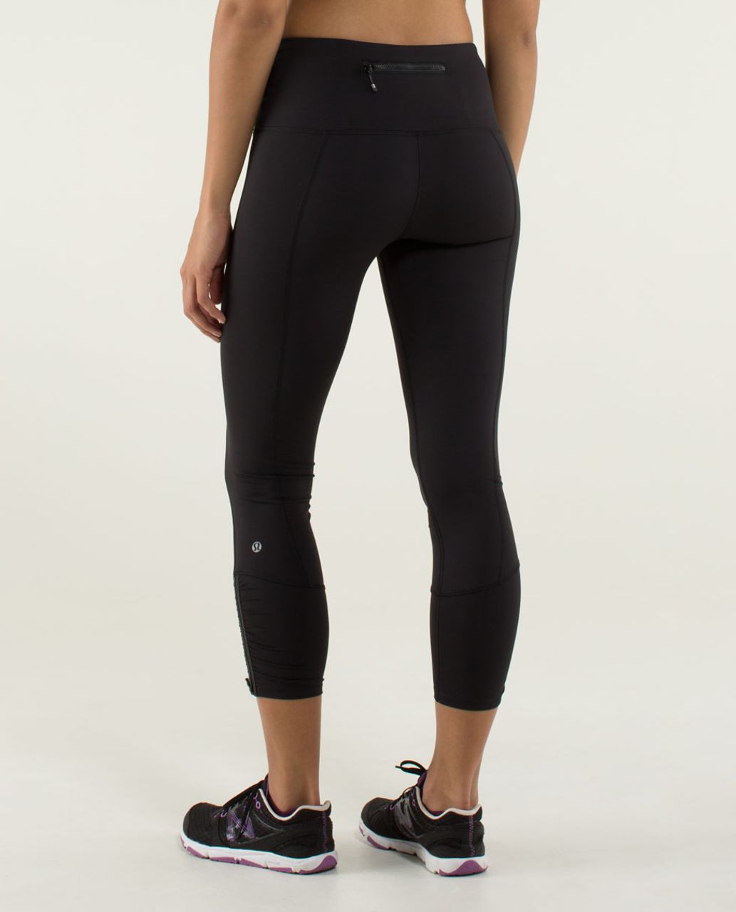 Lululemon Runday Crop - Black / Beautiful Baroque Black