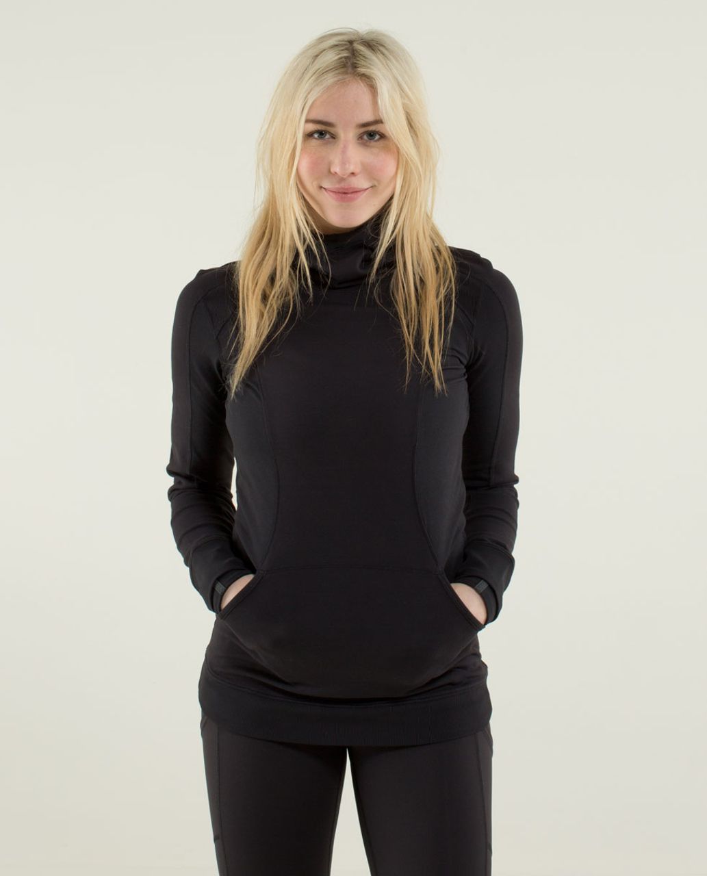 Lululemon Base Runner Hoodie - Wee Stripe Black Heathered Black / Black / Black