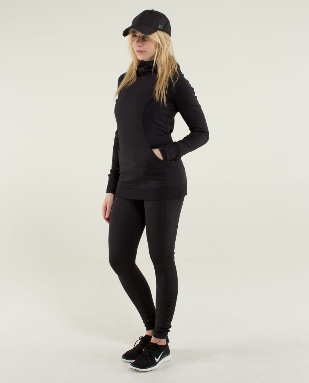 Lululemon Base Runner Hoodie - Wee Stripe Black Heathered Black / Black / Black