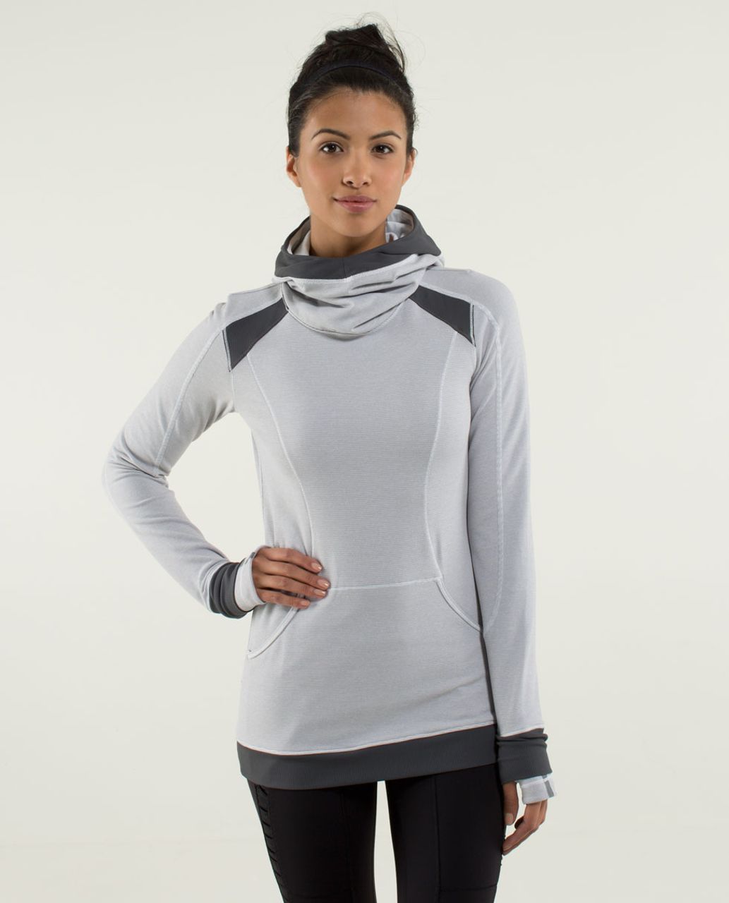 Lululemon Sweatshirt Size 6 Womens Base Runner Gray Asymmetrical 1