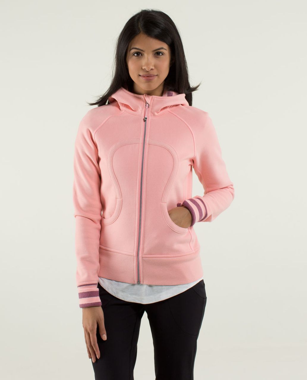 Lululemon Scuba Hoodie *Stretch (Lined Hood) - Coral / Guava Lava / Micro  Macro Stripe Bleached Coral - lulu fanatics