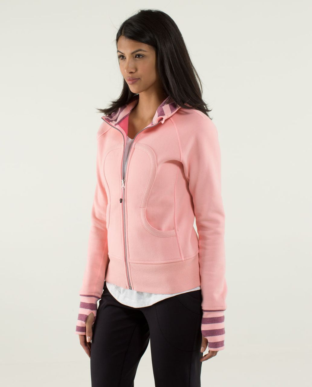 Lululemon Scuba Hoodie *Stretch (Lined Hood) - Coral / Guava Lava / Micro Macro Stripe Bleached Coral