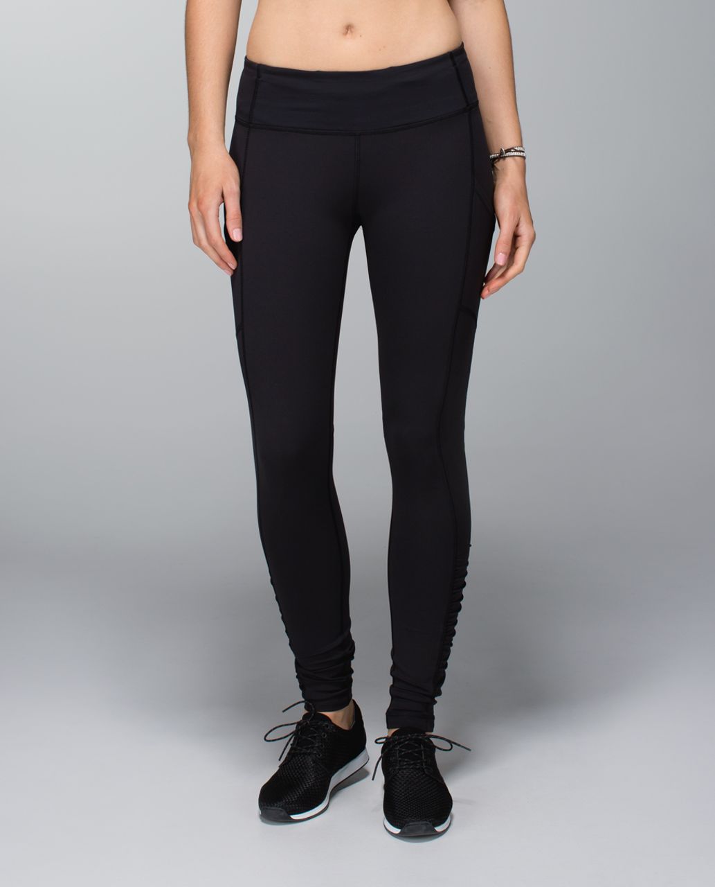 Lululemon Speed Wunder Mid Rise Crop 23 *Speckle Shine - Black / Deep Coal  / Silver - lulu fanatics