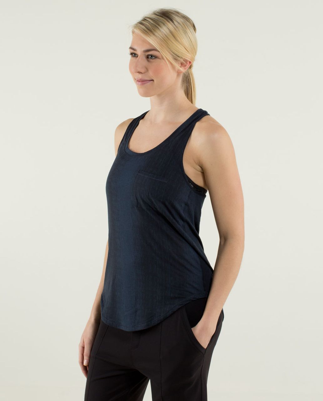 Lululemon Yogi Racer Tank - Misty Stripe Burnout Inkwell