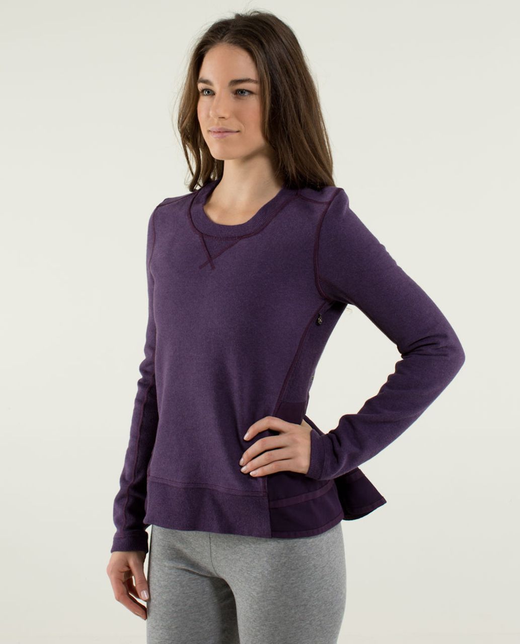 Lululemon Ruffled Up Pullover - Heathered Deep Zinfandel / Winter