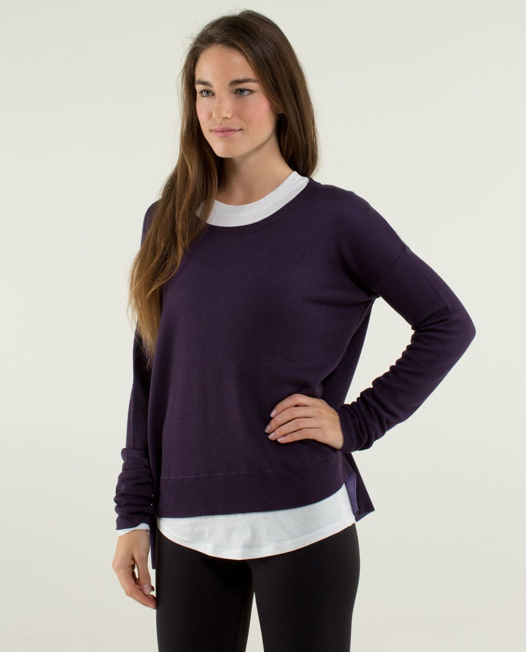 Lululemon Pure Balance Sweater - Deep Zinfandel / Winter Orchid