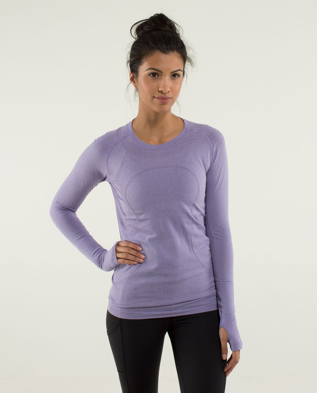 Lululemon Run:  Swiftly Tech Long Sleeve - Heathered Winter Orchid