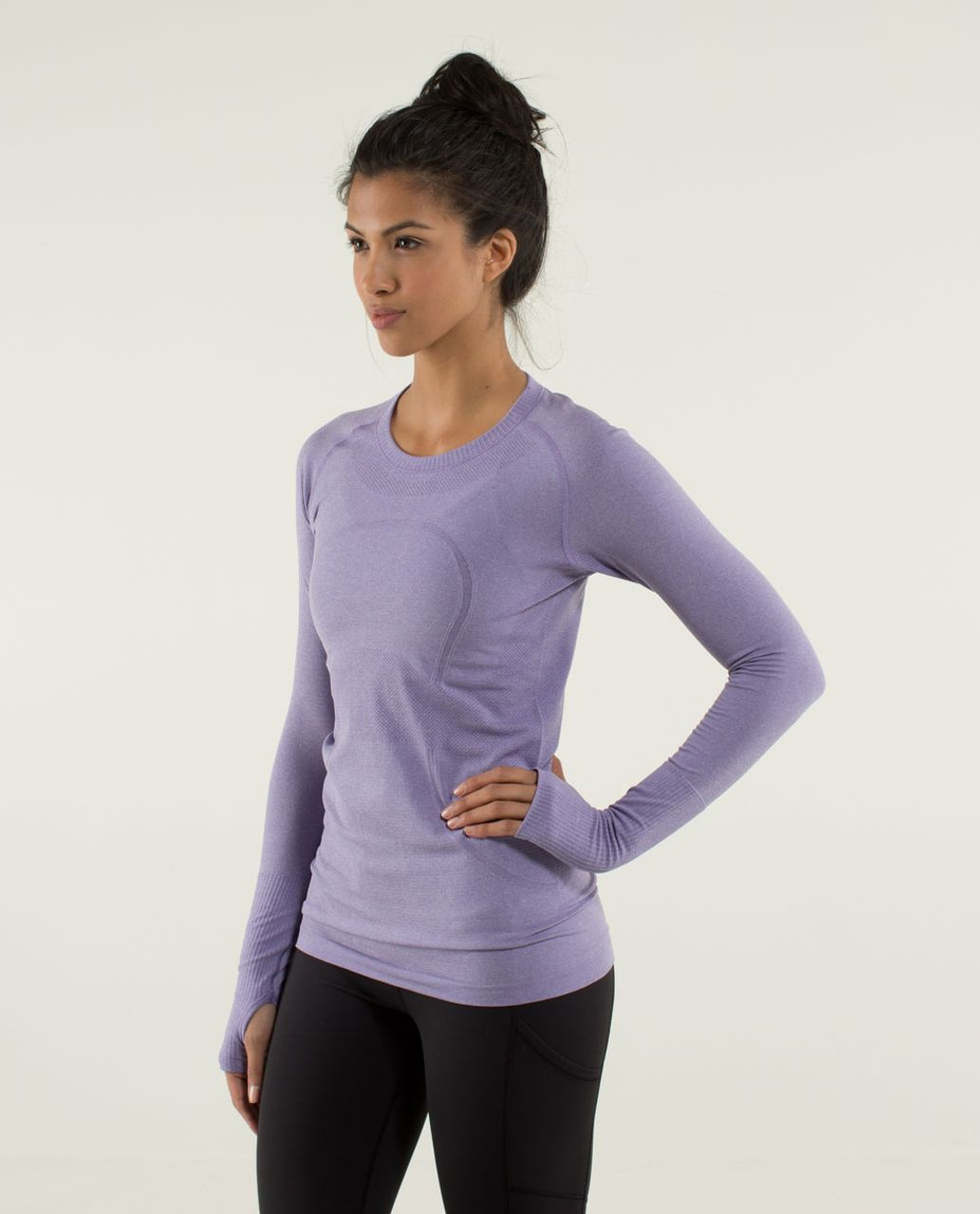 Lululemon Run:  Swiftly Tech Long Sleeve - Heathered Winter Orchid