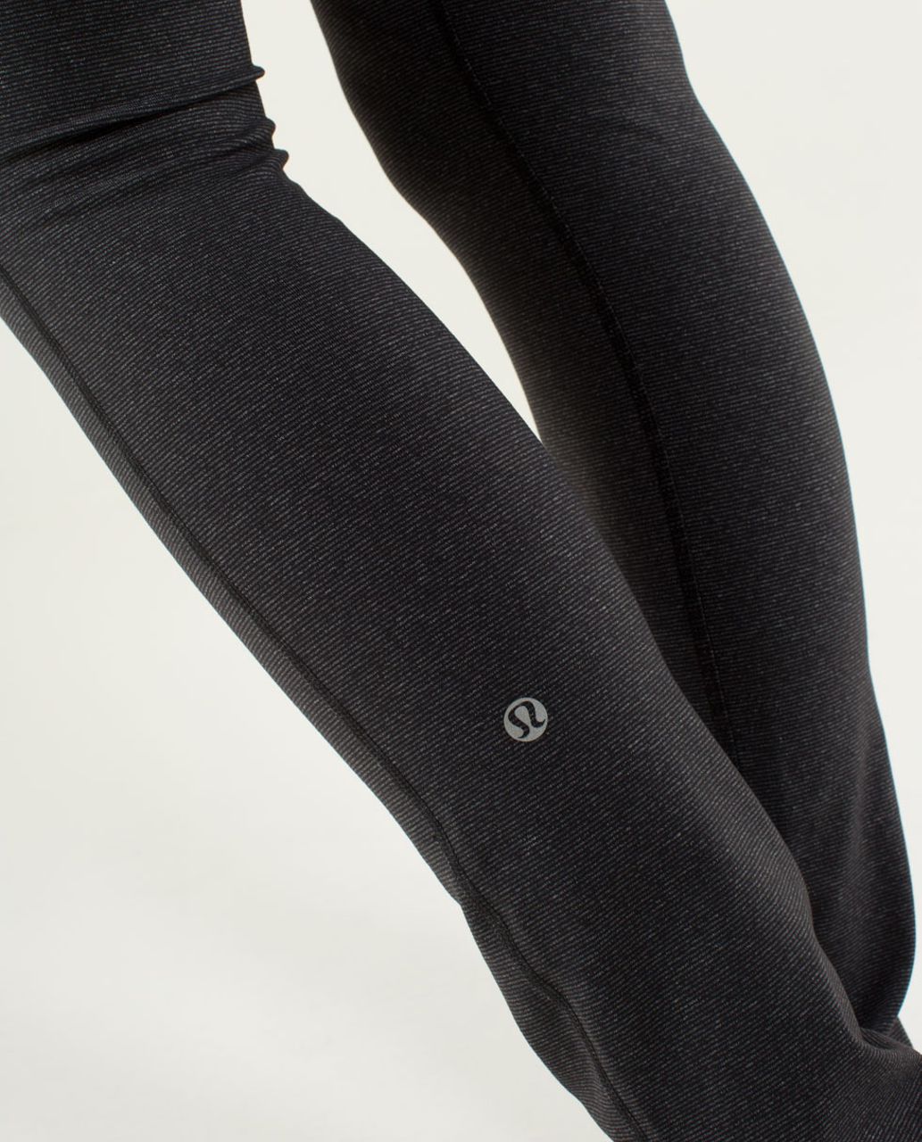 Lululemon Women 2 Skinny Will Pant Full-On Luon Variegated Knit Heathered  Black