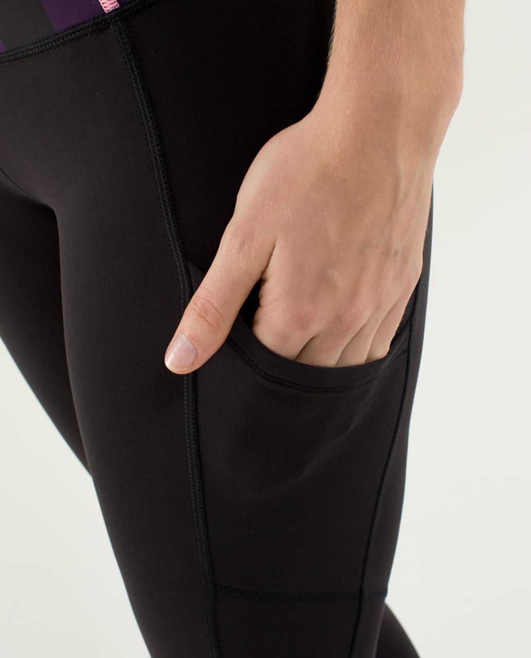 Lululemon Speed Tight *Tech - Black / Assorted Stripe Bleached Coral