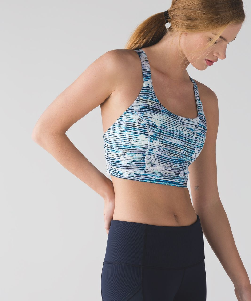 Lululemon Pure Practice Sports Bra Longline Blurry Belle Multi Sea