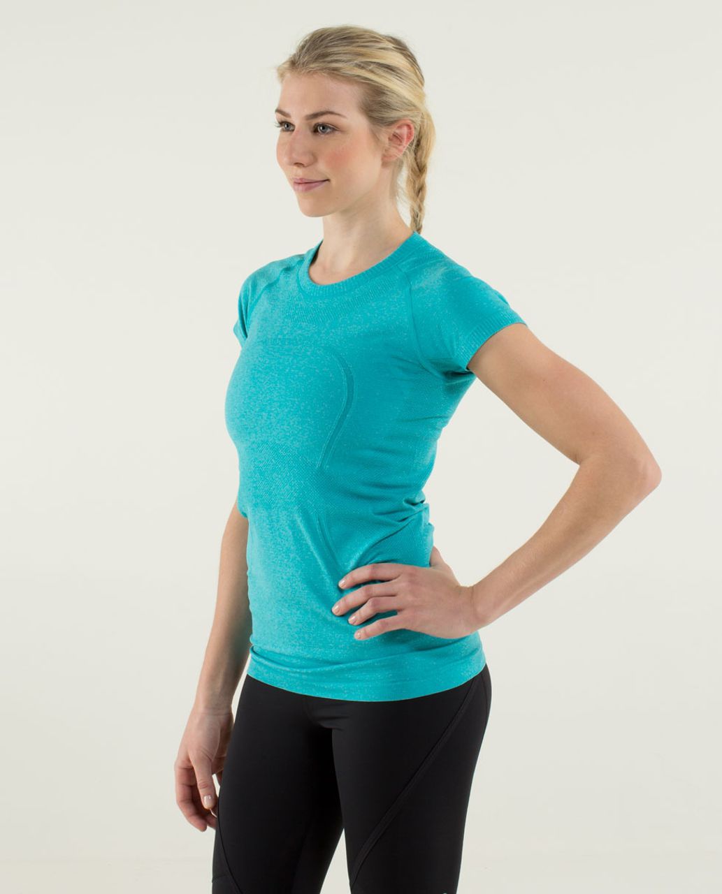 Lululemon Run:  Swiftly Tech Short Sleeve - Heathered Surge