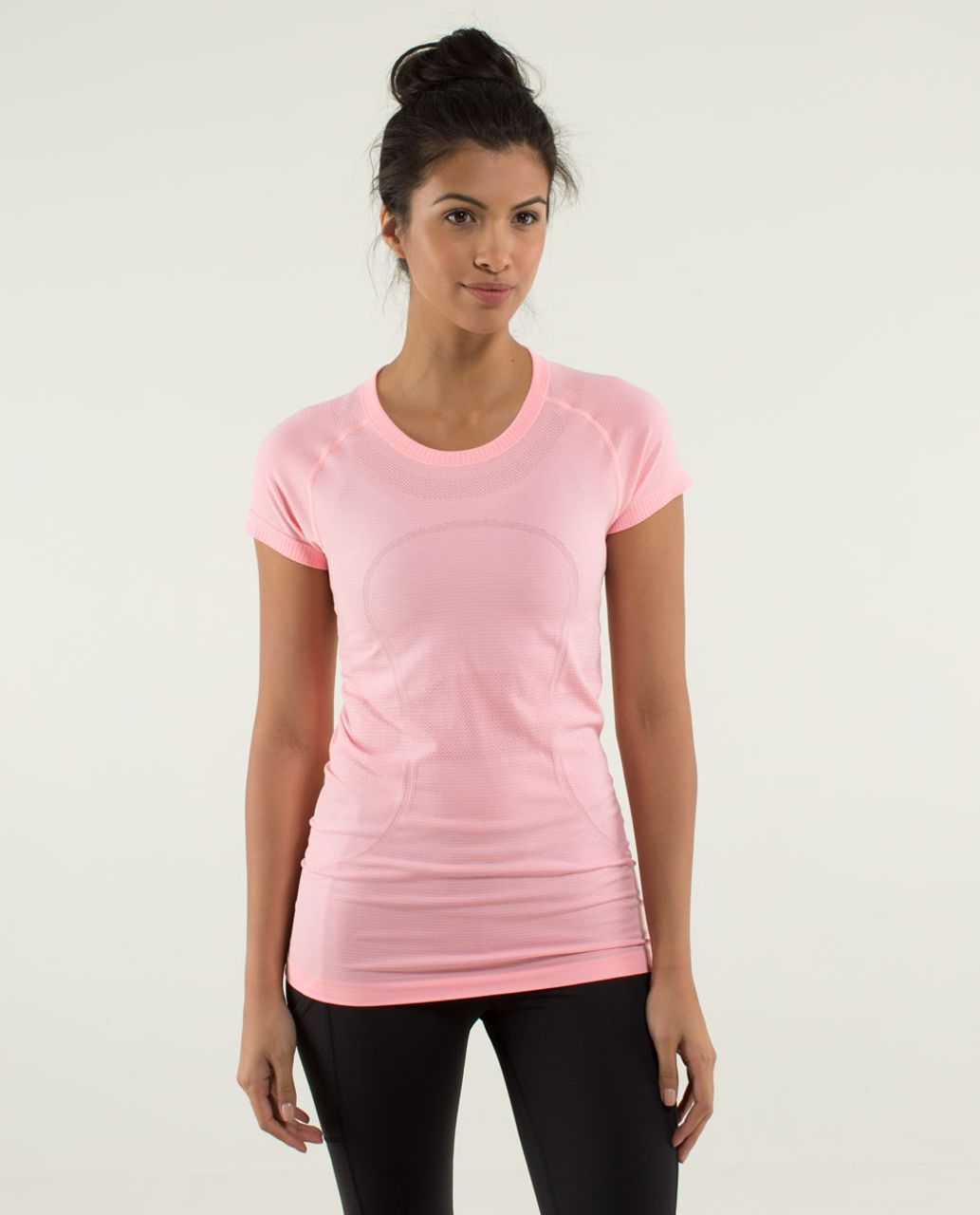 Lululemon Run:  Swiftly Tech Short Sleeve - Heathered Bleached Coral