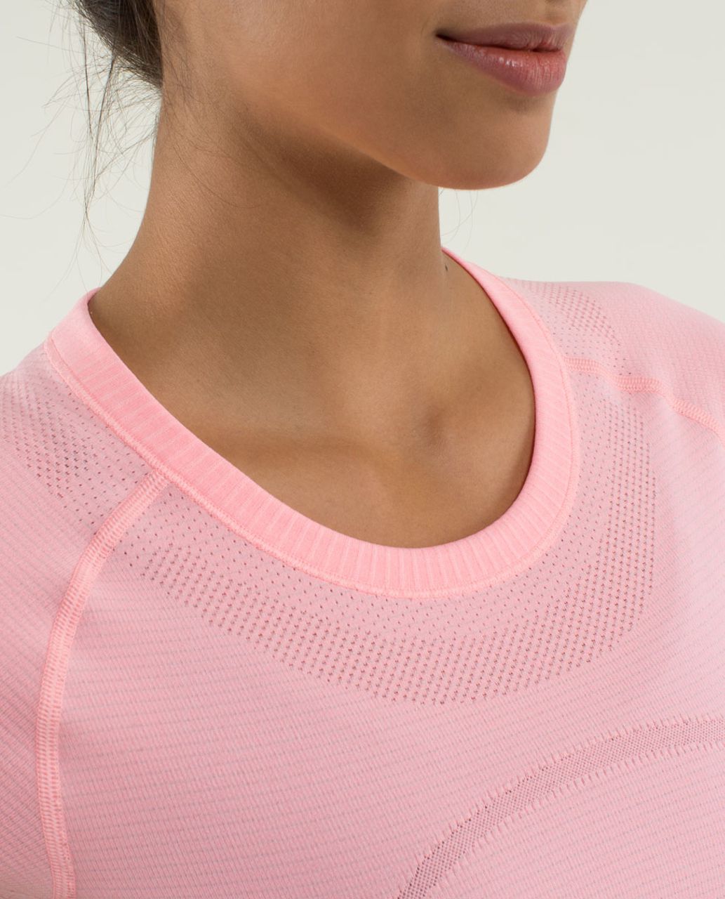 Lululemon Run:  Swiftly Tech Short Sleeve - Heathered Bleached Coral