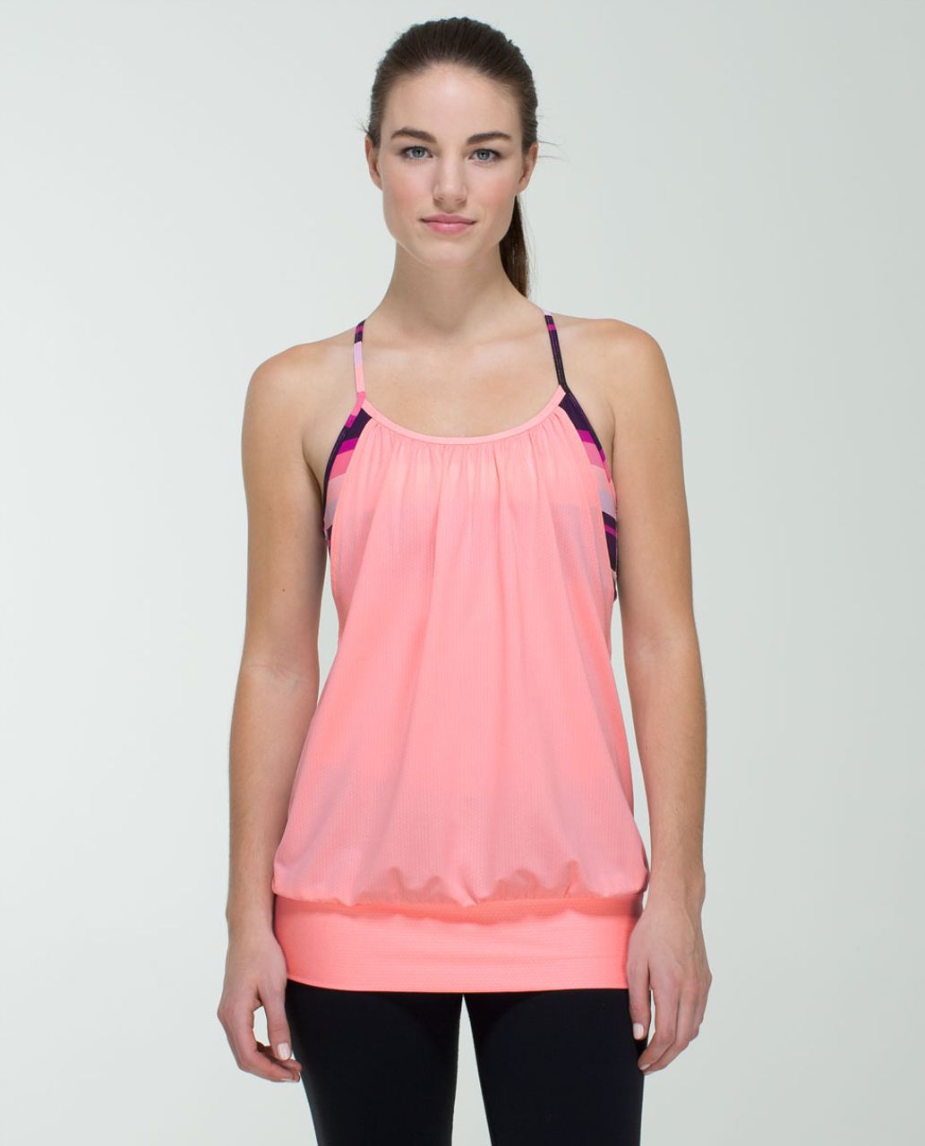 Lululemon No Limits Tank - Bleached Coral / Assorted Stripe Bleached Coral