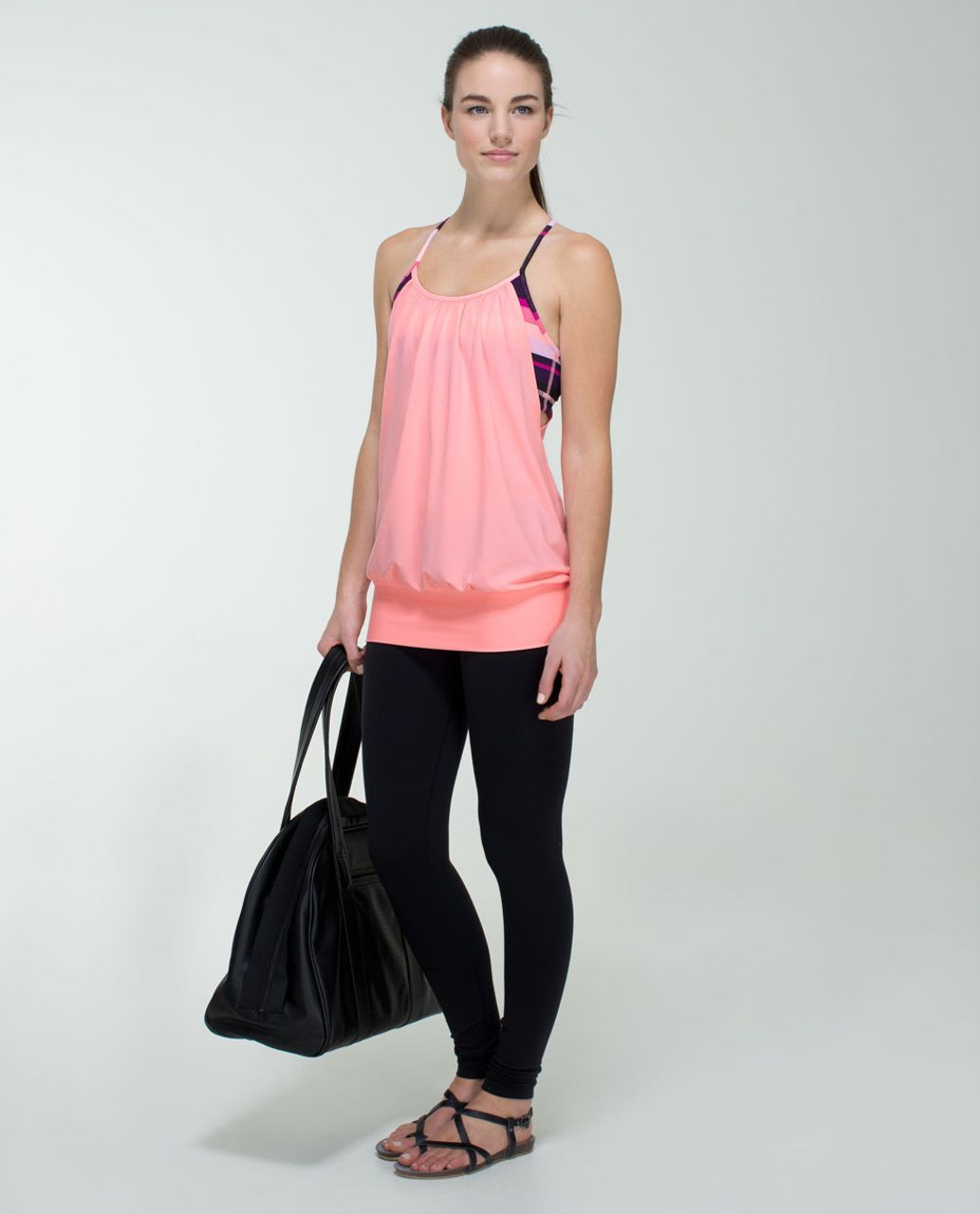 Lululemon No Limits Tank - Bleached Coral / Assorted Stripe Bleached Coral