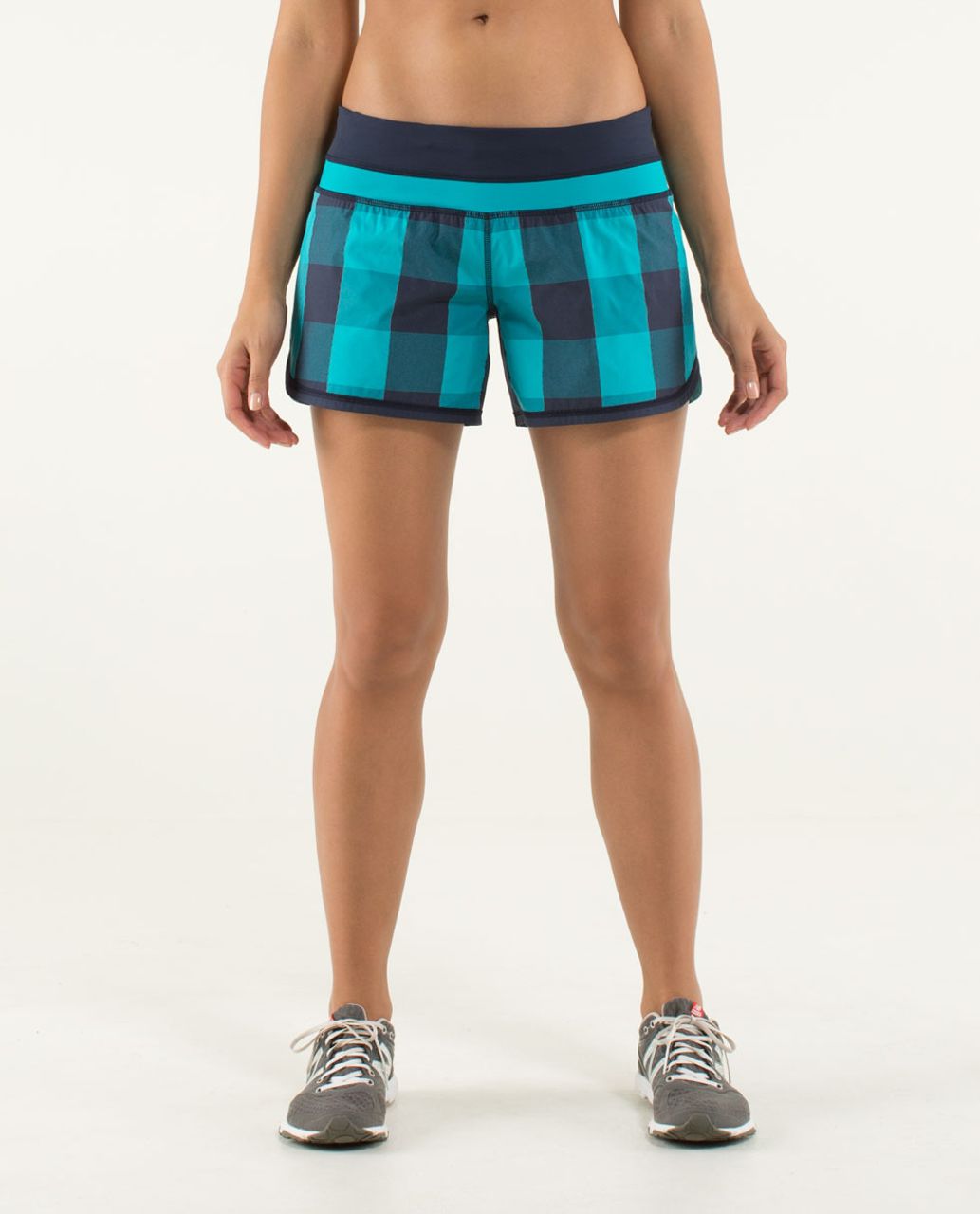 Lululemon Groovy Run Short *2-way Stretch - Gros Gingham Reflective Swift Surge / Surge / Inkwell