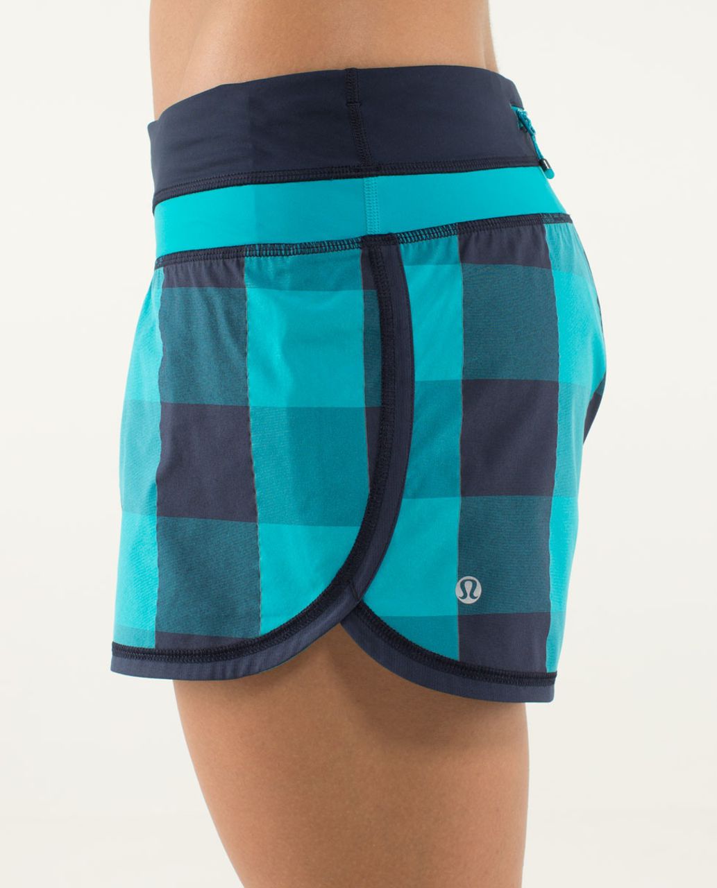 Lululemon Groovy Run Short *2-way Stretch - Gros Gingham Reflective Swift Surge / Surge / Inkwell