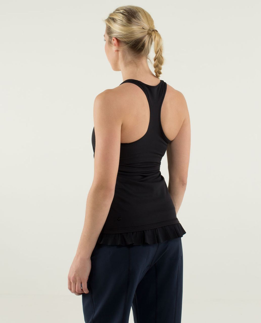 Lululemon Black with Heathered Grey Waist and Ruffle Zip Hem