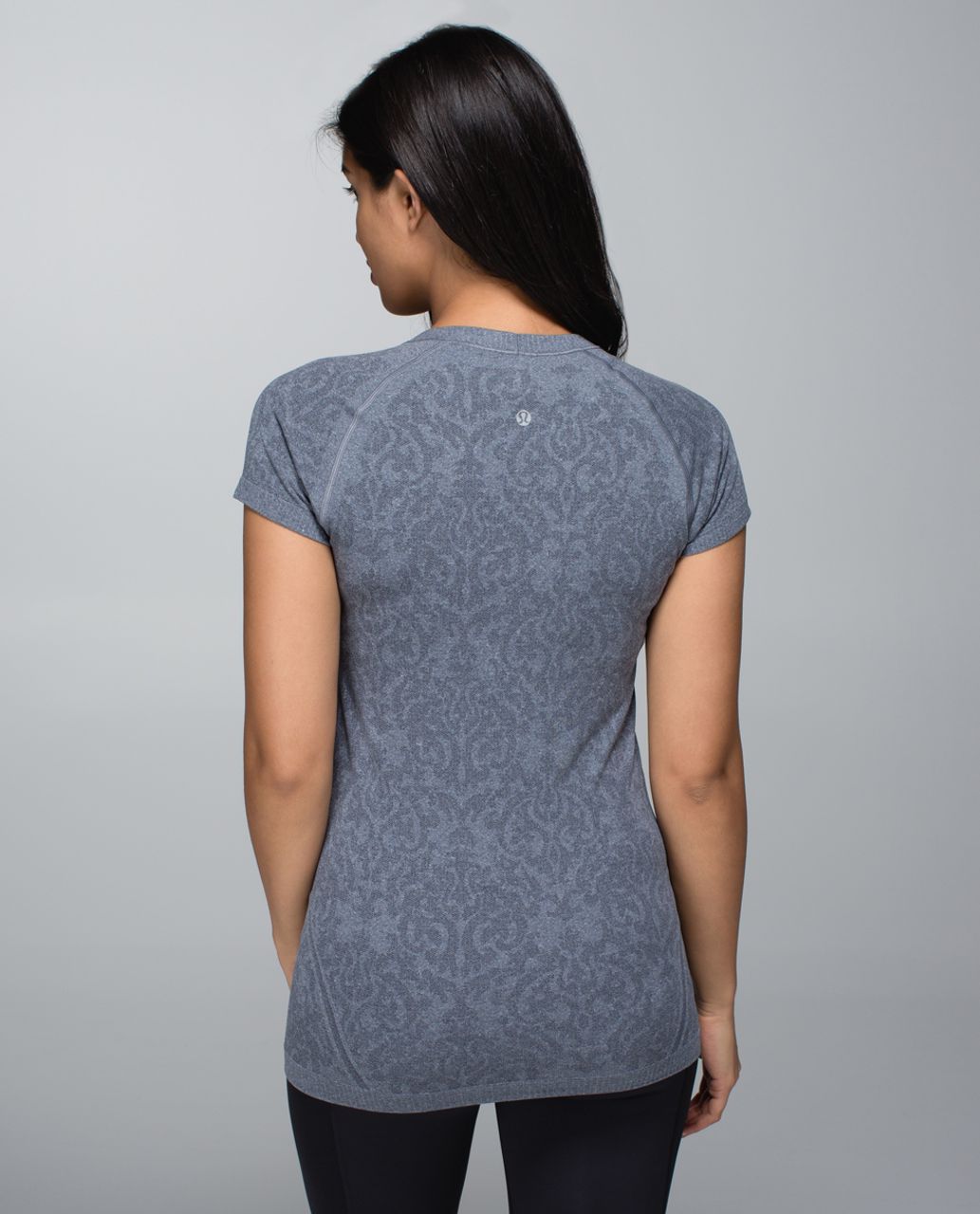 Lululemon Run:  Swiftly Tech Short Sleeve *Print - Heathered Inkwell