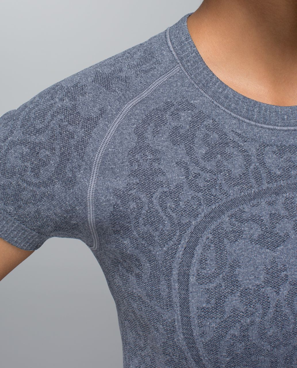 Lululemon Run:  Swiftly Tech Short Sleeve *Print - Heathered Inkwell