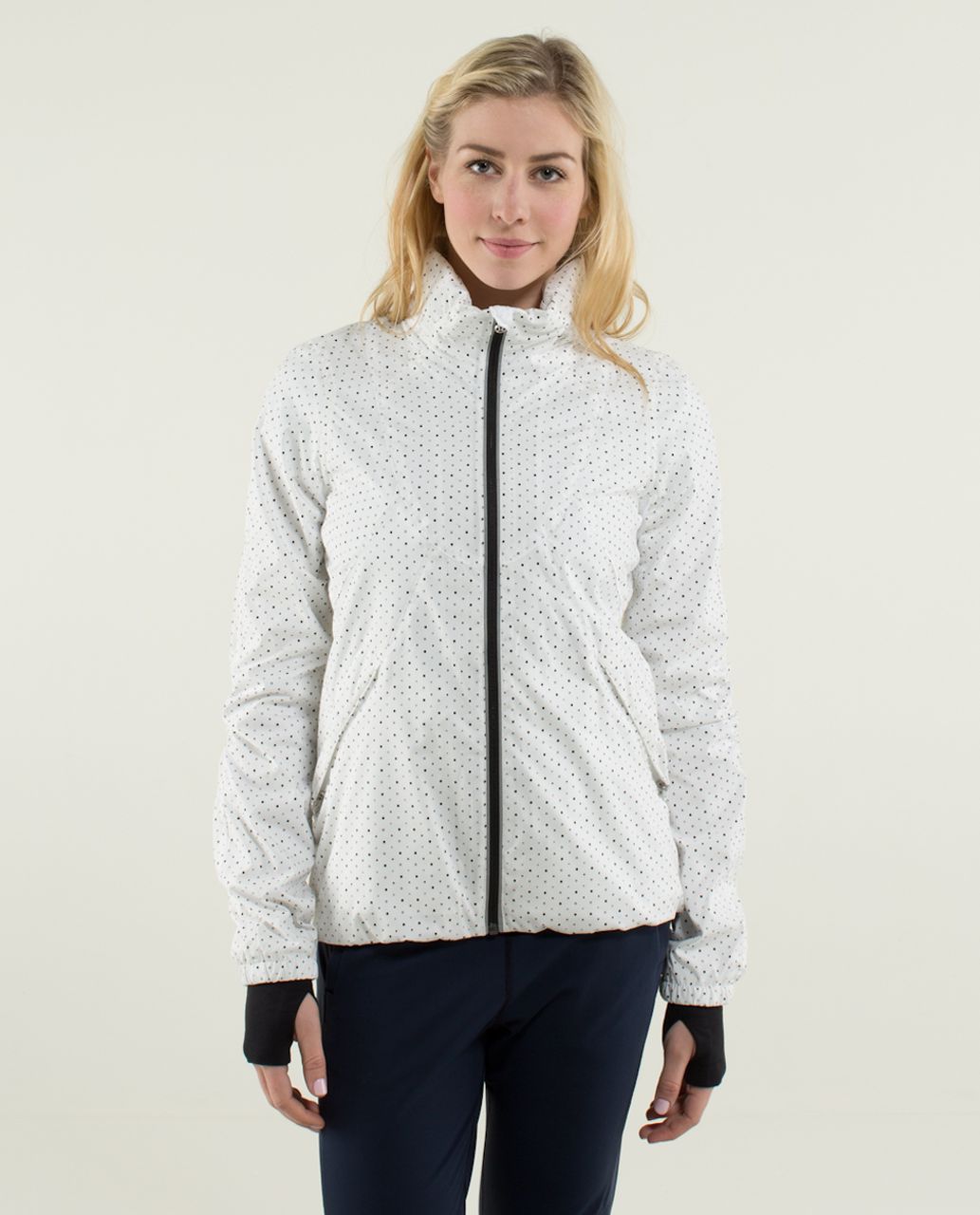 Lululemon Run:  Hustle Jacket - Chevron Dot White / Black