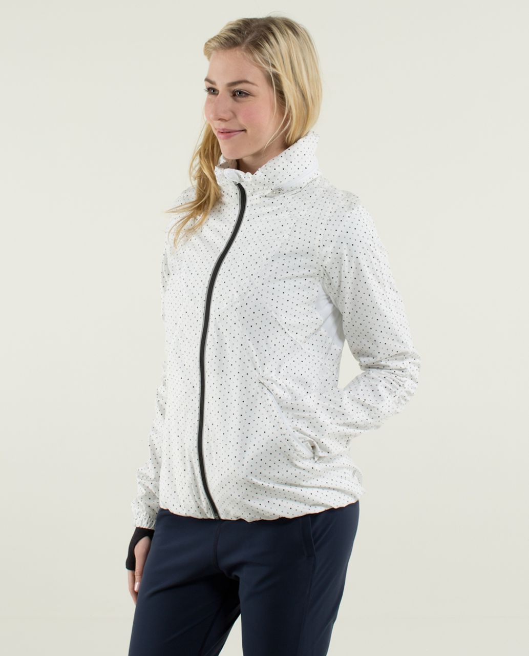 Lululemon Run:  Hustle Jacket - Chevron Dot White / Black