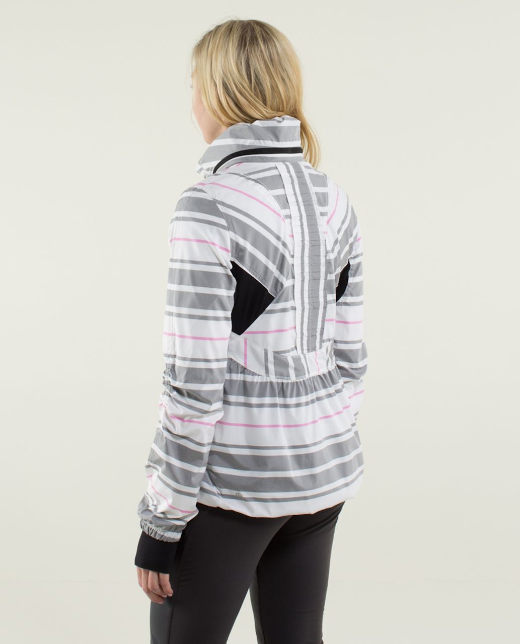 Lululemon Run:  Hustle Jacket - Traverse Stripe Paris Perfection / Black