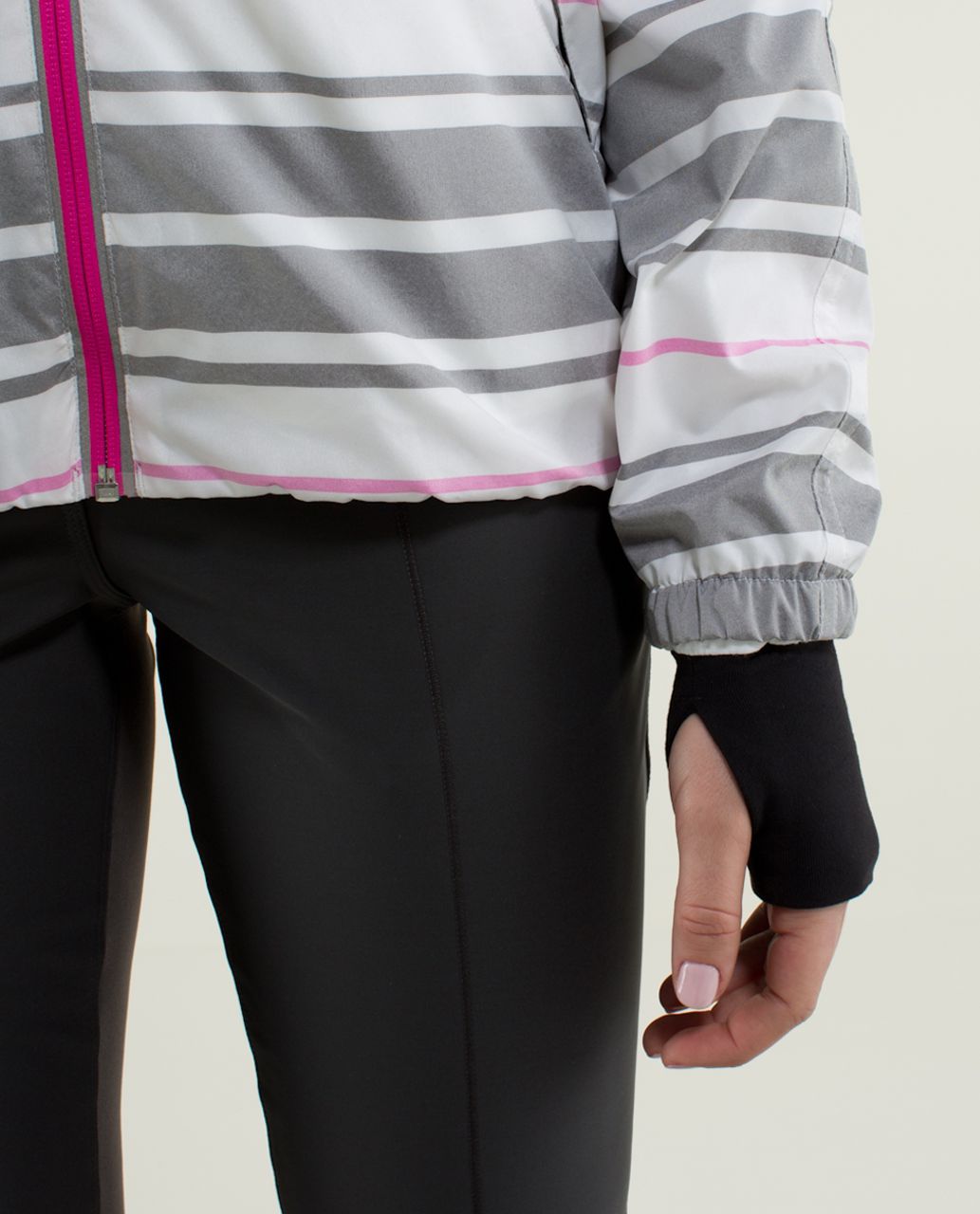 Lululemon Run:  Hustle Jacket - Traverse Stripe Paris Perfection / Black