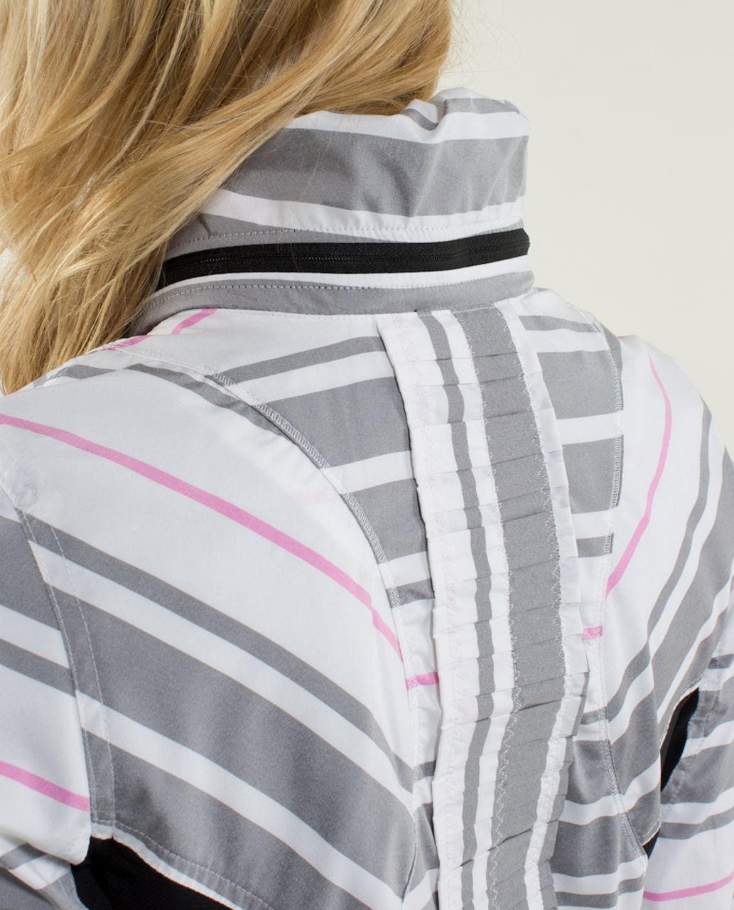 Lululemon white herringbone forme jacket heathered paris pink speed shorts  - Agent Athletica