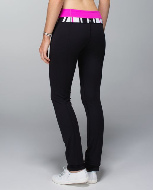 Lululemon Skinny Groove Pant *Full-On Luon - Black / Cayman Stripe ...