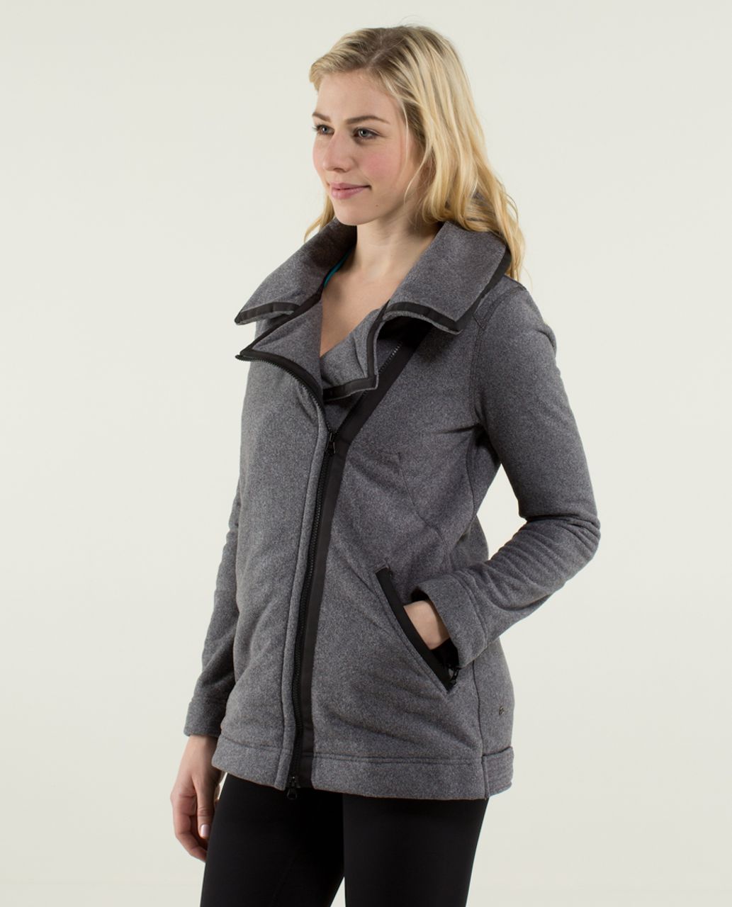 Lululemon Moto Jacket - Black / Ambient Grey / Black - lulu fanatics