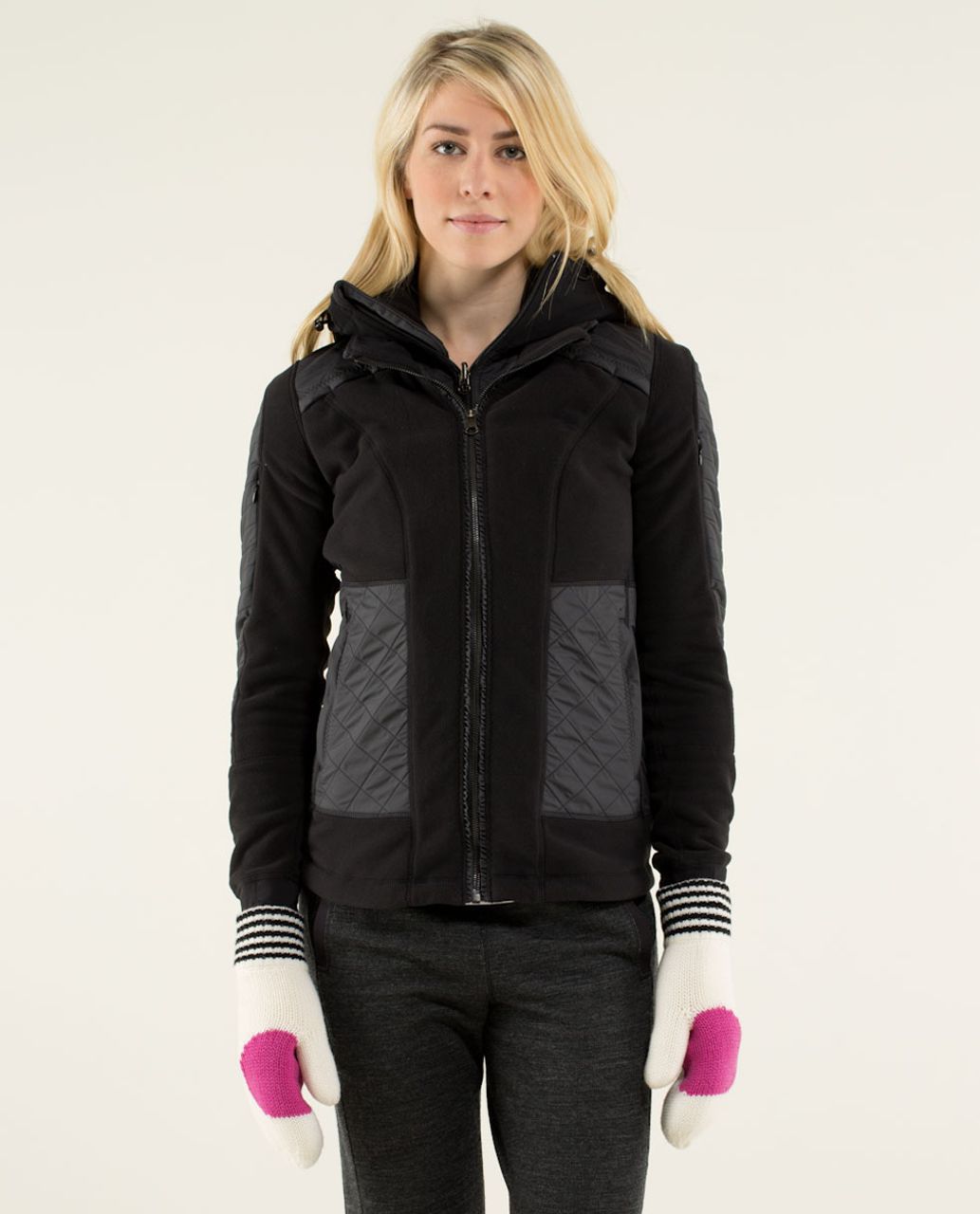 Lululemon Keepin' It Cozy Mittens - Angel Wing / Black / Paris Perfection