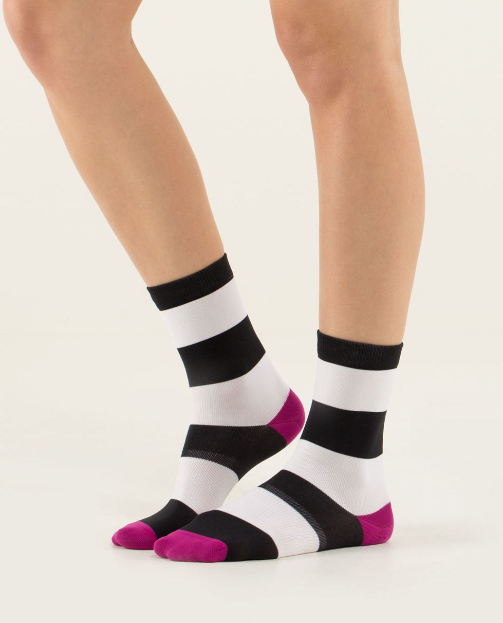 Lululemon Run For Fun Sock - Bold Stripe Black