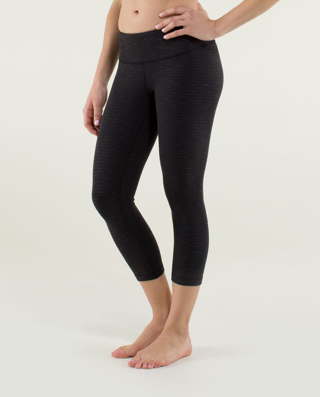 Lululemon Wunder Under Crop - Pique Luon Black / Black