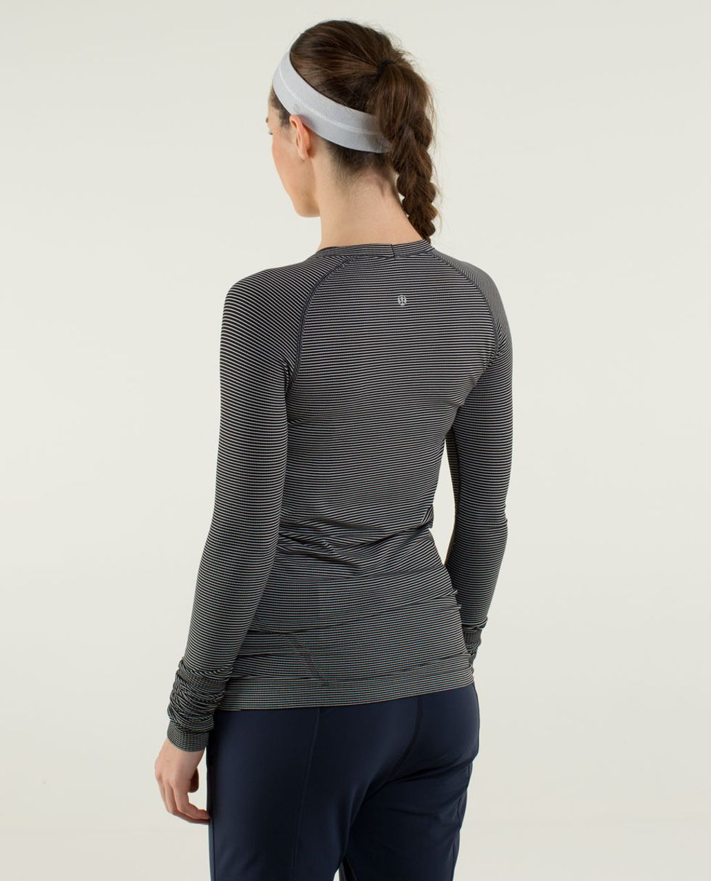 Lululemon Run:  Swiftly Tech Long Sleeve *Stripe - Black