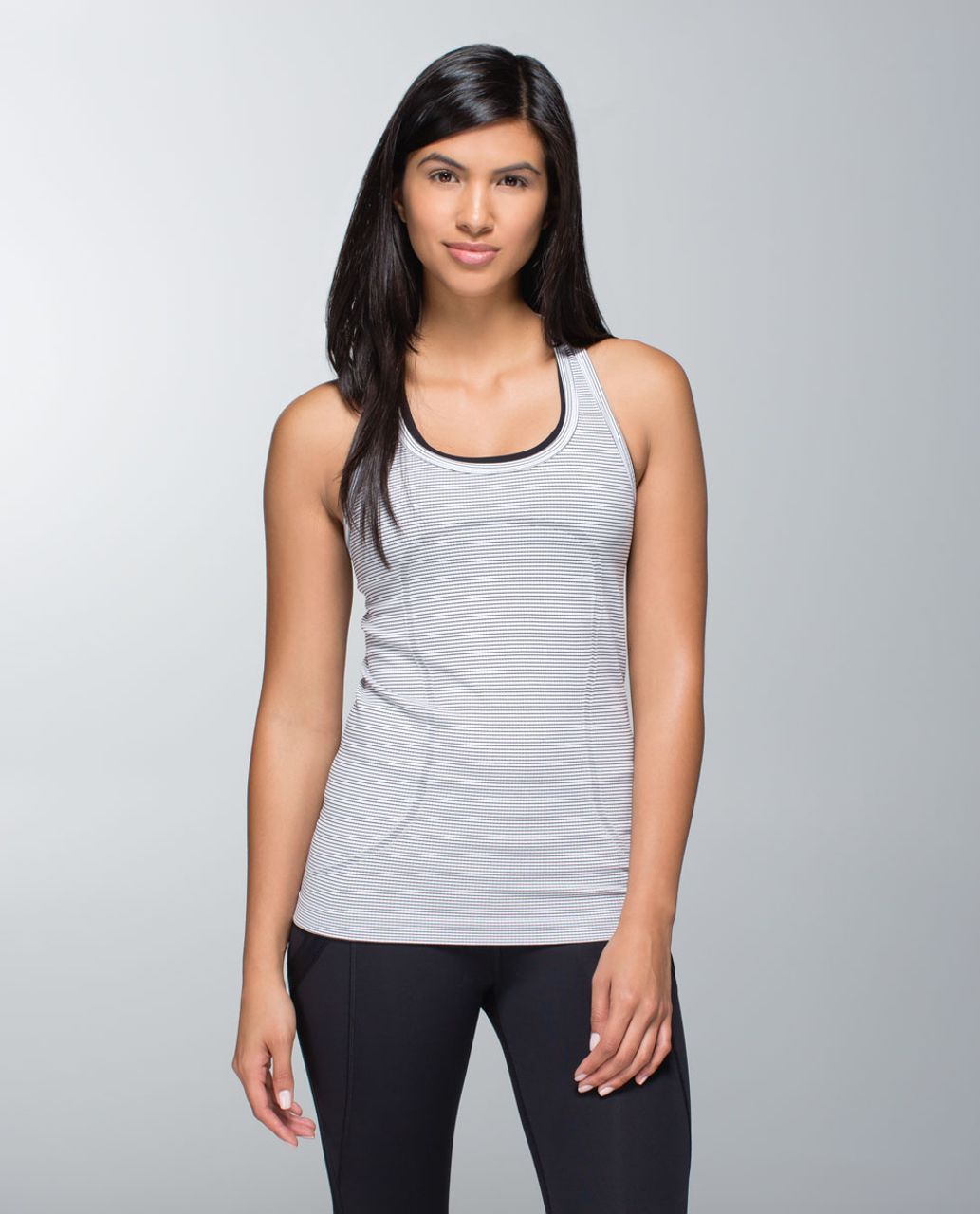 Lululemon Run:  Swiftly Tech Racerback *Stripe - White