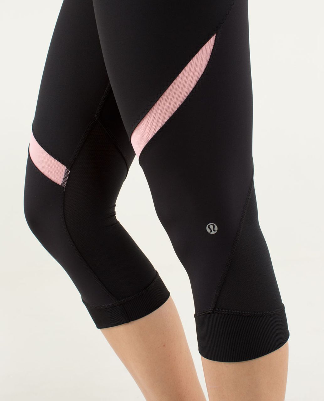 Lululemon Core Kicker Crop - Black / Assorted Stripe Bleached Coral / Bleached Coral