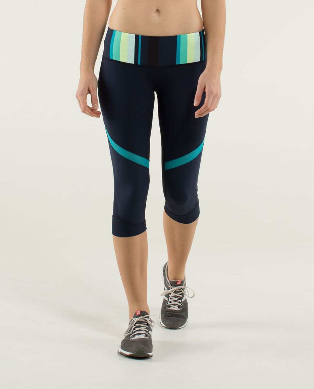 Lululemon Core Kicker Crop - Inkwell / Assorted Stripe Surge / Surge